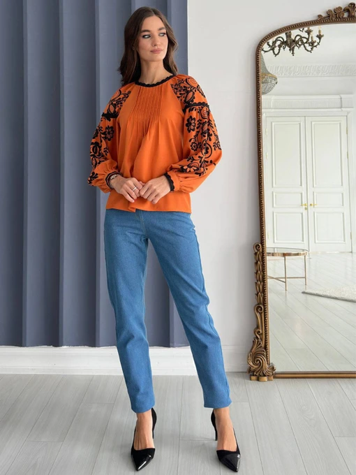 Вышиванки NENKA модель nenka3503-c04-terakotovij-print Фото