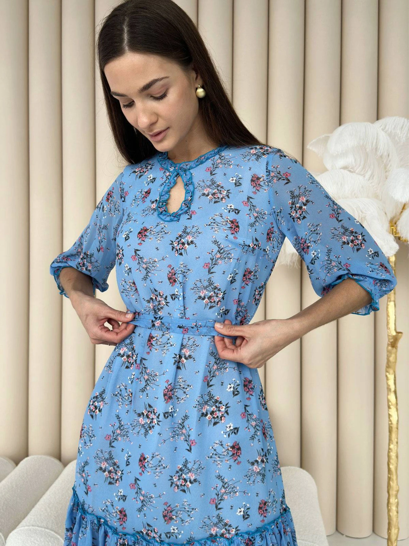 Платья NENKA Одежда модель nenka3384-01-blakitnij-print Фото