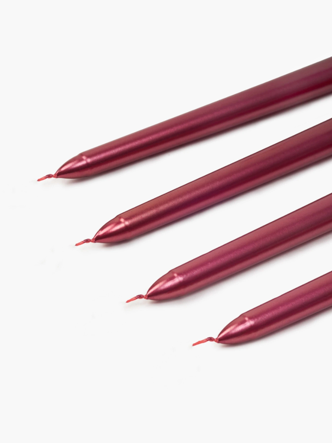 Набор столовых свечей 4 шт. красный металлик MBM HOME модель FR-17 METALLIC RED Набор столовых свечей 4 шт. красный металлик MBM HOME модель FR-17 METALLIC RED Фото