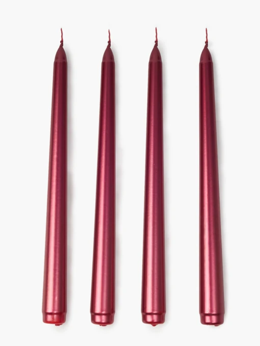 Набор столовых свечей 4 шт. красный металлик MBM HOME модель FR-17 METALLIC RED Фото