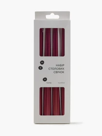 Набор столовых свечей 4 шт. красный металлик MBM HOME модель FR-17 METALLIC RED Фото