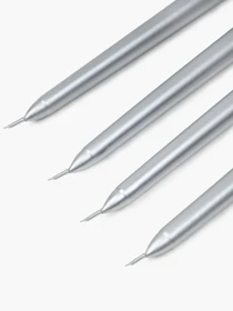 Набор столовых свечей 4 шт. серебристый металлик MBM HOME модель FR-17 METALLIC SILVER Фото