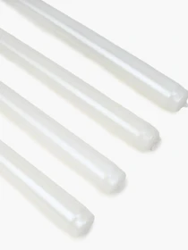 Набор столовых свечей 4 шт. белый металлик MBM HOME модель FR-17 METALLIC WHITE Фото