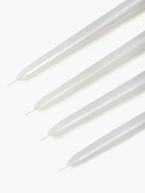 Набор столовых свечей 4 шт. белый металлик MBM HOME модель FR-17 METALLIC WHITE Фото