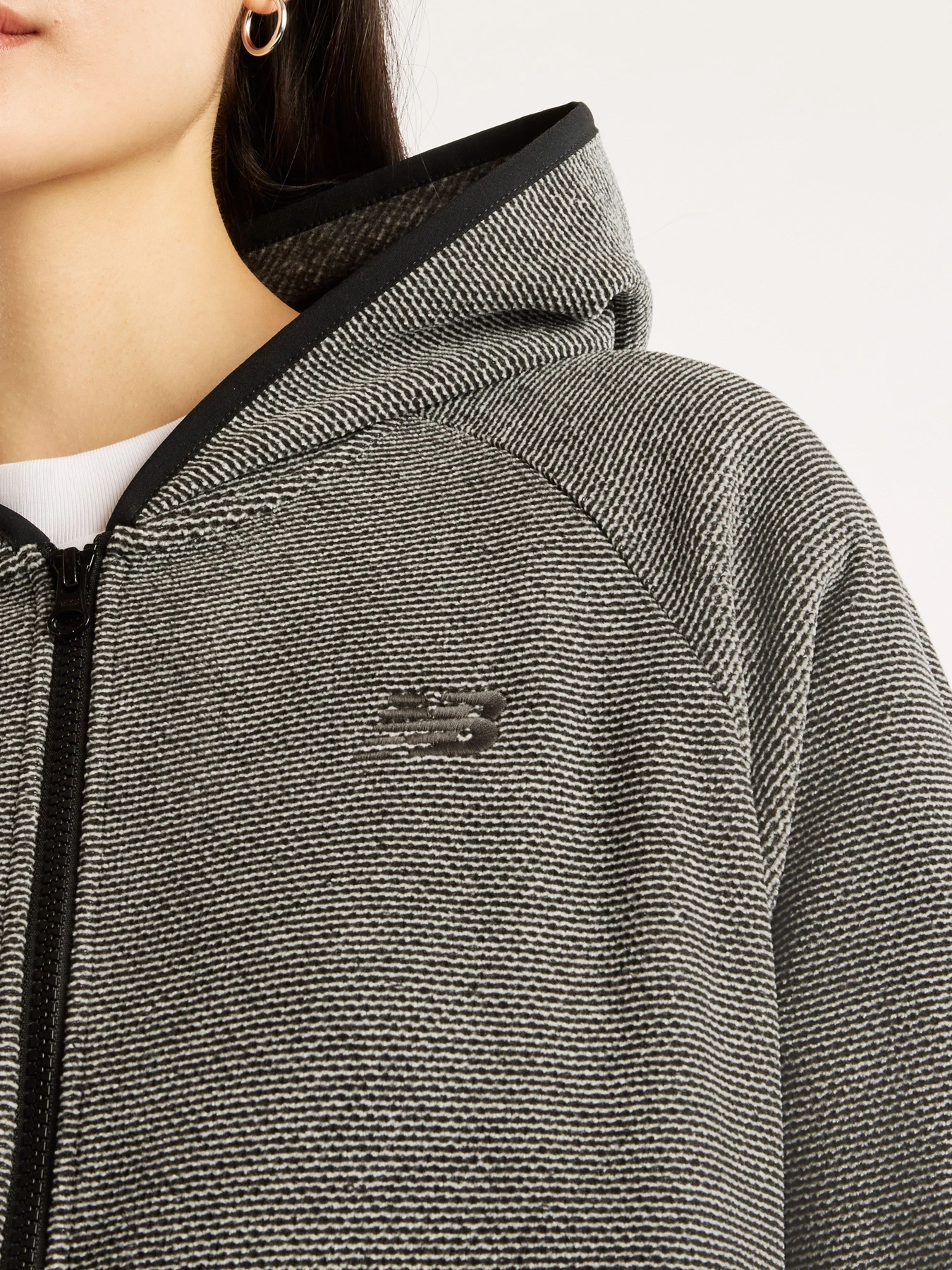 Худи и свитшоты New Balance Textured Fleece Full Zip модель WJ62V29LBK Фото