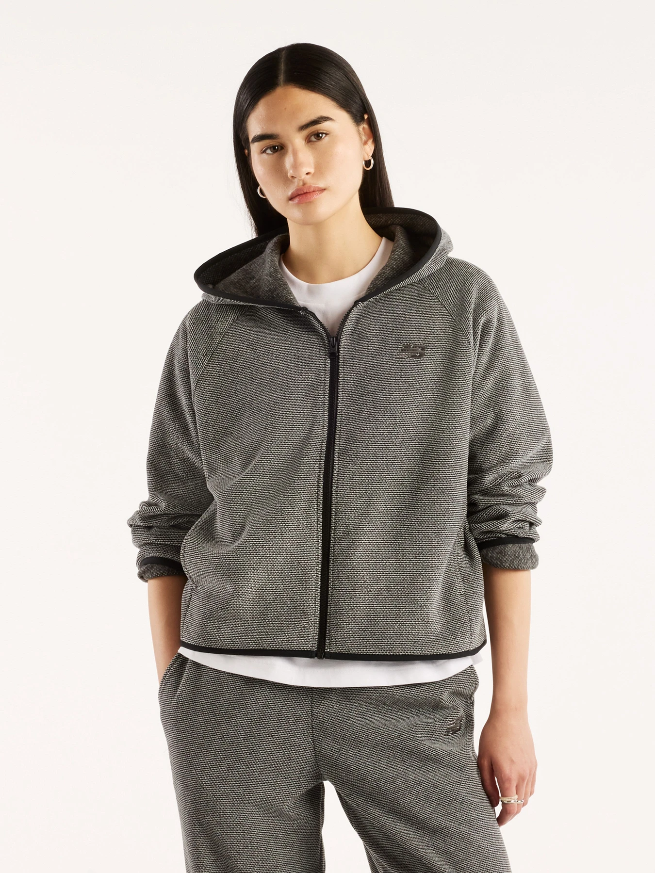 Худи и свитшоты New Balance Textured Fleece Full Zip модель WJ62V29LBK Фото
