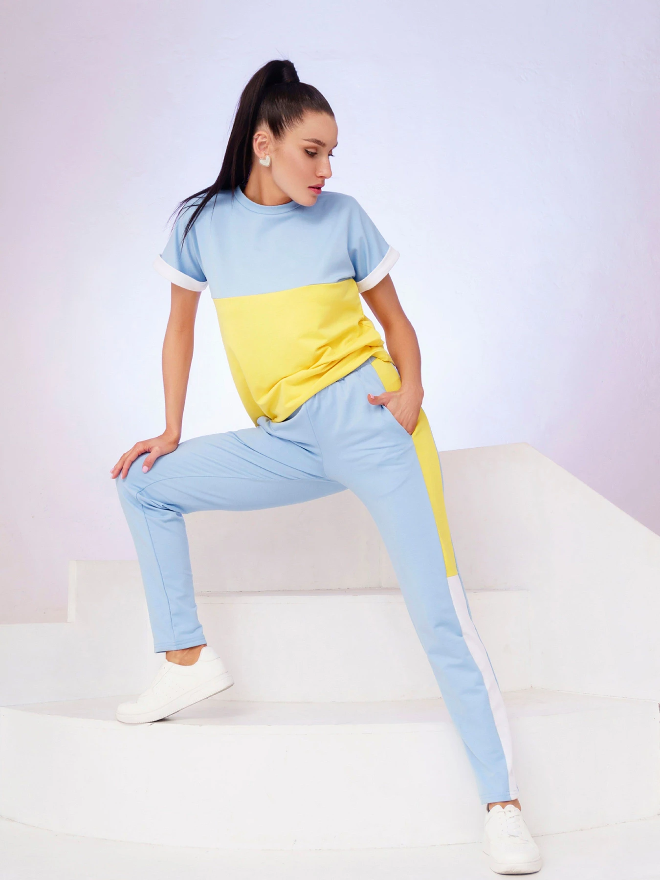 Костюмы ISSA Plus модель 12021_yellowblue Костюмы ISSA Plus модель 12021_yellowblue Фото