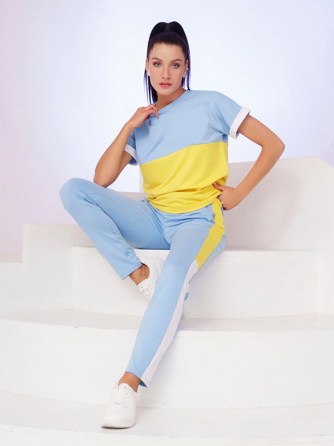 Костюмы ISSA Plus модель 12021_yellowblue Костюмы ISSA Plus модель 12021_yellowblue Фото