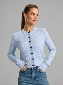 Свитеры и кардиганы ISSA Plus модель SA-12220K_голубой Фото