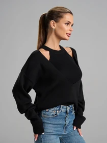 Свитеры и кардиганы ISSA Plus модель 15897_черный Фото