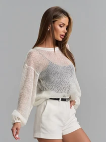 Светри та кардигани ISSA Plus модель 15917_молочный Фото