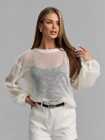 Светри та кардигани ISSA Plus модель 15917_молочный Фото