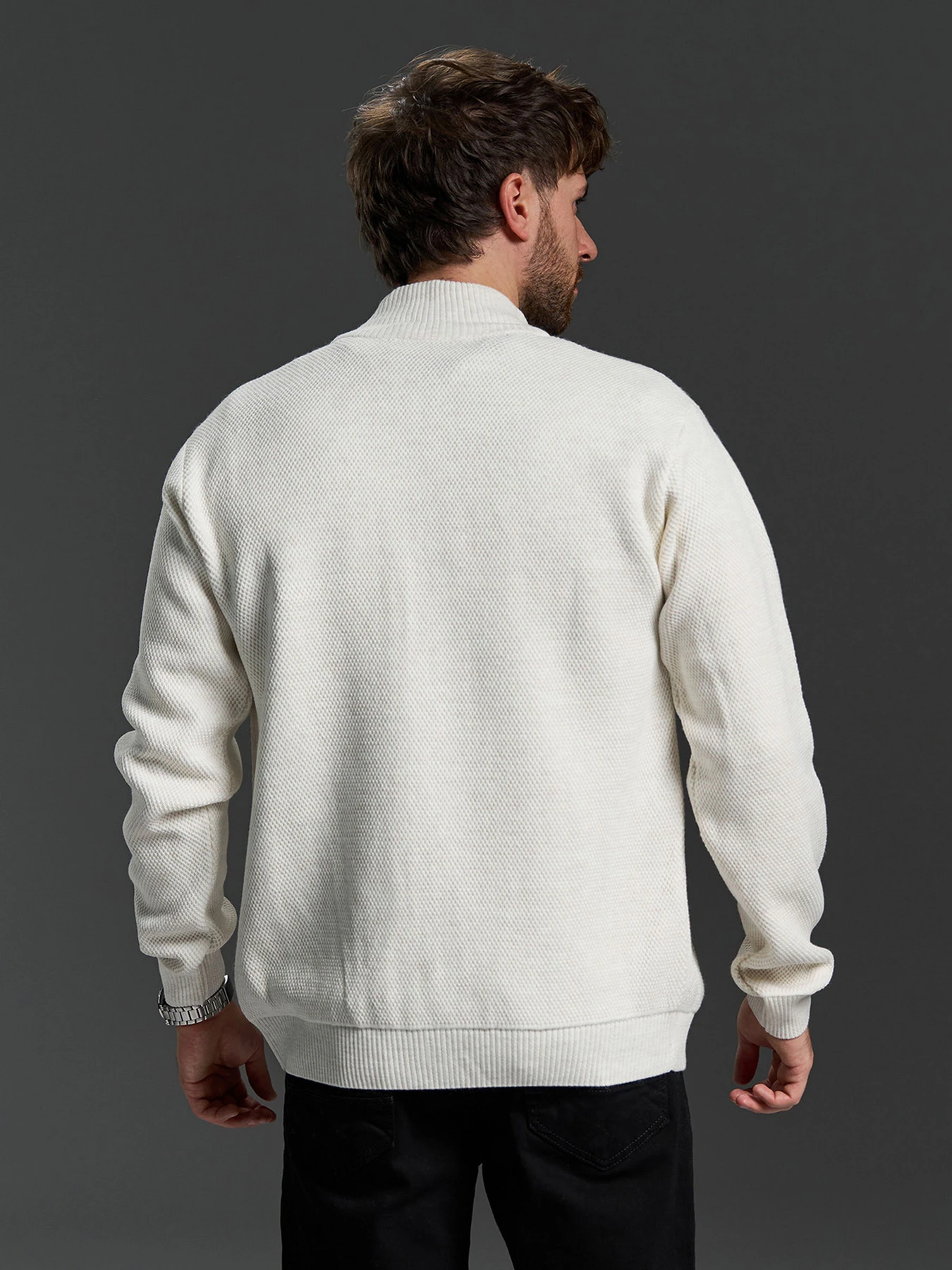 Свитеры и кардиганы ISSA Plus модель GN-581_молочный Свитеры и кардиганы ISSA Plus модель GN-581_молочный Фото
