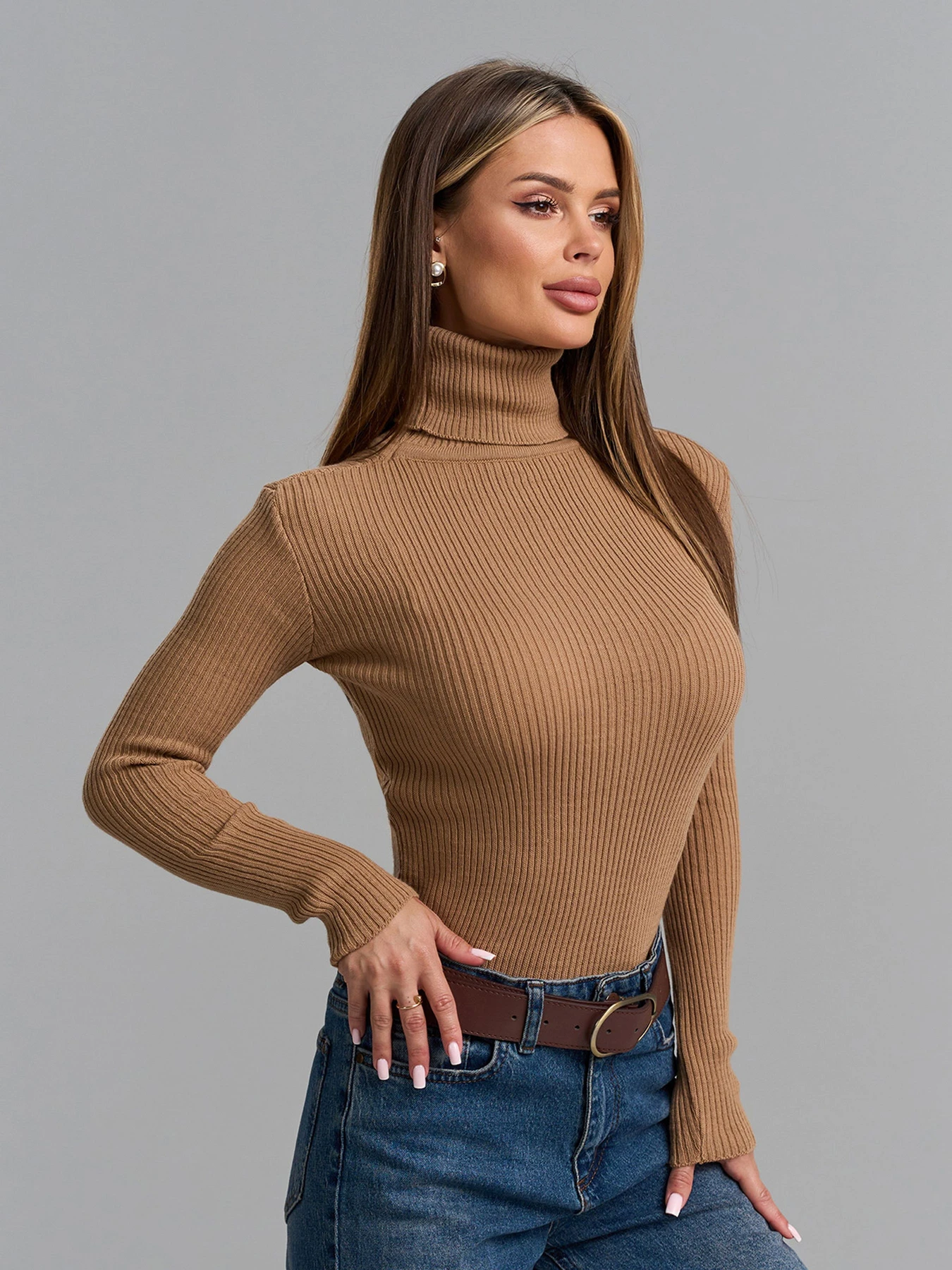 Свитеры и кардиганы ISSA Plus модель WN19-95_светло_коричневый Фото