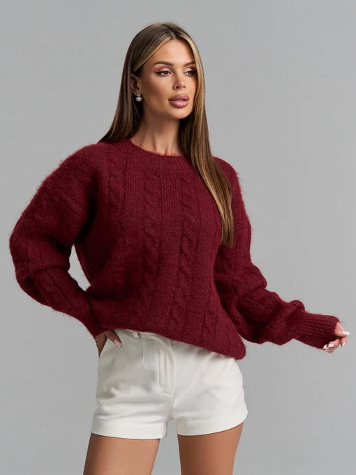 Свитеры и кардиганы ISSA Plus модель WN20-774_бордовый Фото