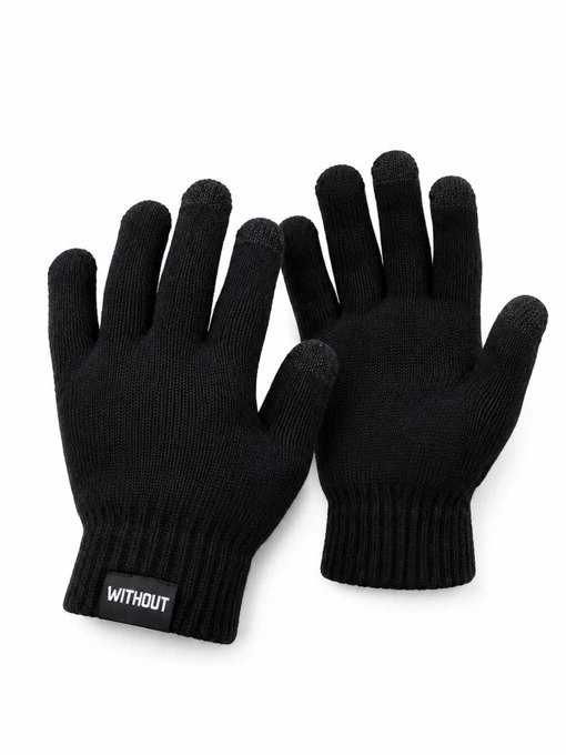 Without Рукавички колір чорний фото 2