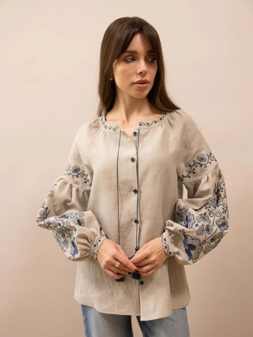Лляна Жіноча Вишита сорочка FloveTouch Дерево роду фото 2