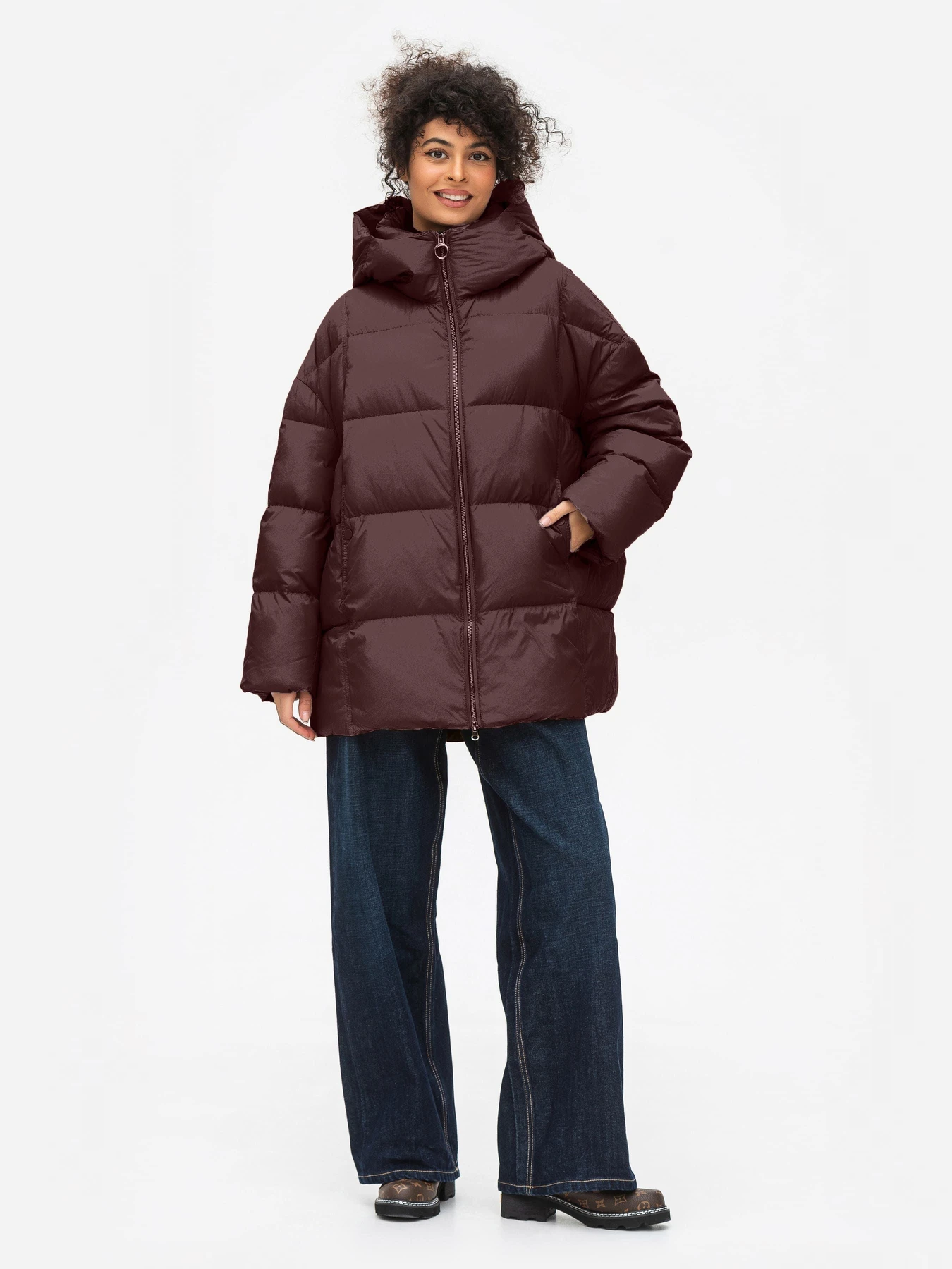 Куртки и дубленки VIVA WEAR 028 модель 028- burgundy Куртки и дубленки VIVA WEAR 028 модель 028- burgundy Фото