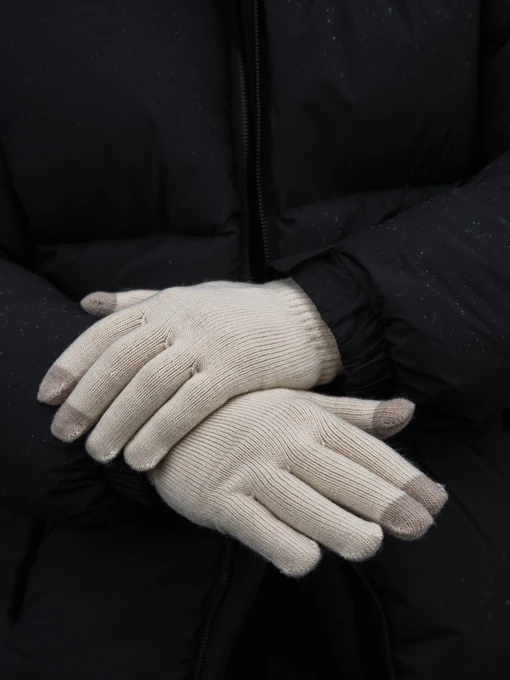 Without Рукавички колір бежевий фото 3