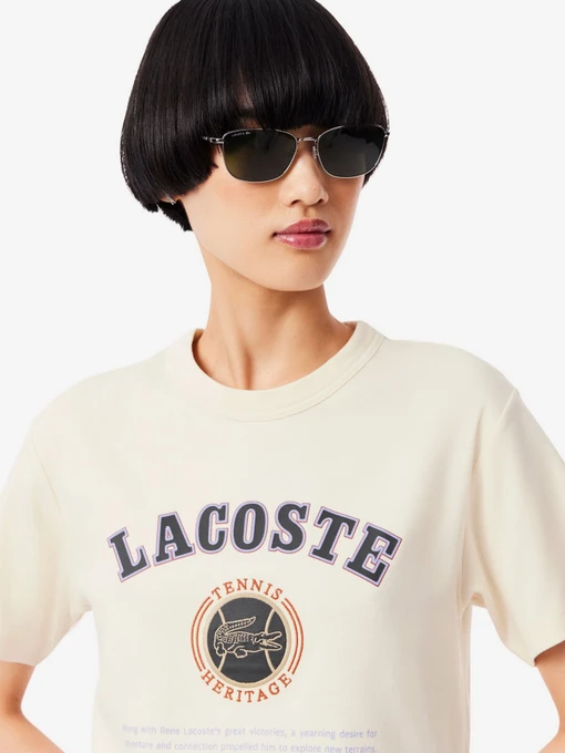 Бавовняна Жіноча Футболка Lacoste фото 2