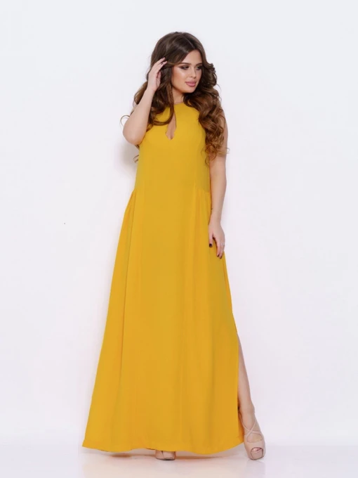 Платья ISSA Plus модель 10630_mustard Фото