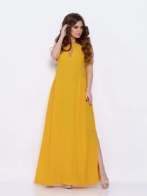 Платья ISSA Plus модель 10630_mustard Фото