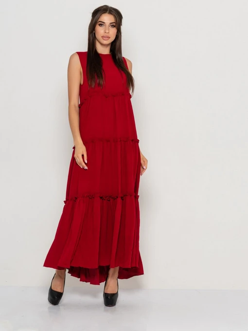 Платья ISSA Plus модель 10887_burgundy Фото