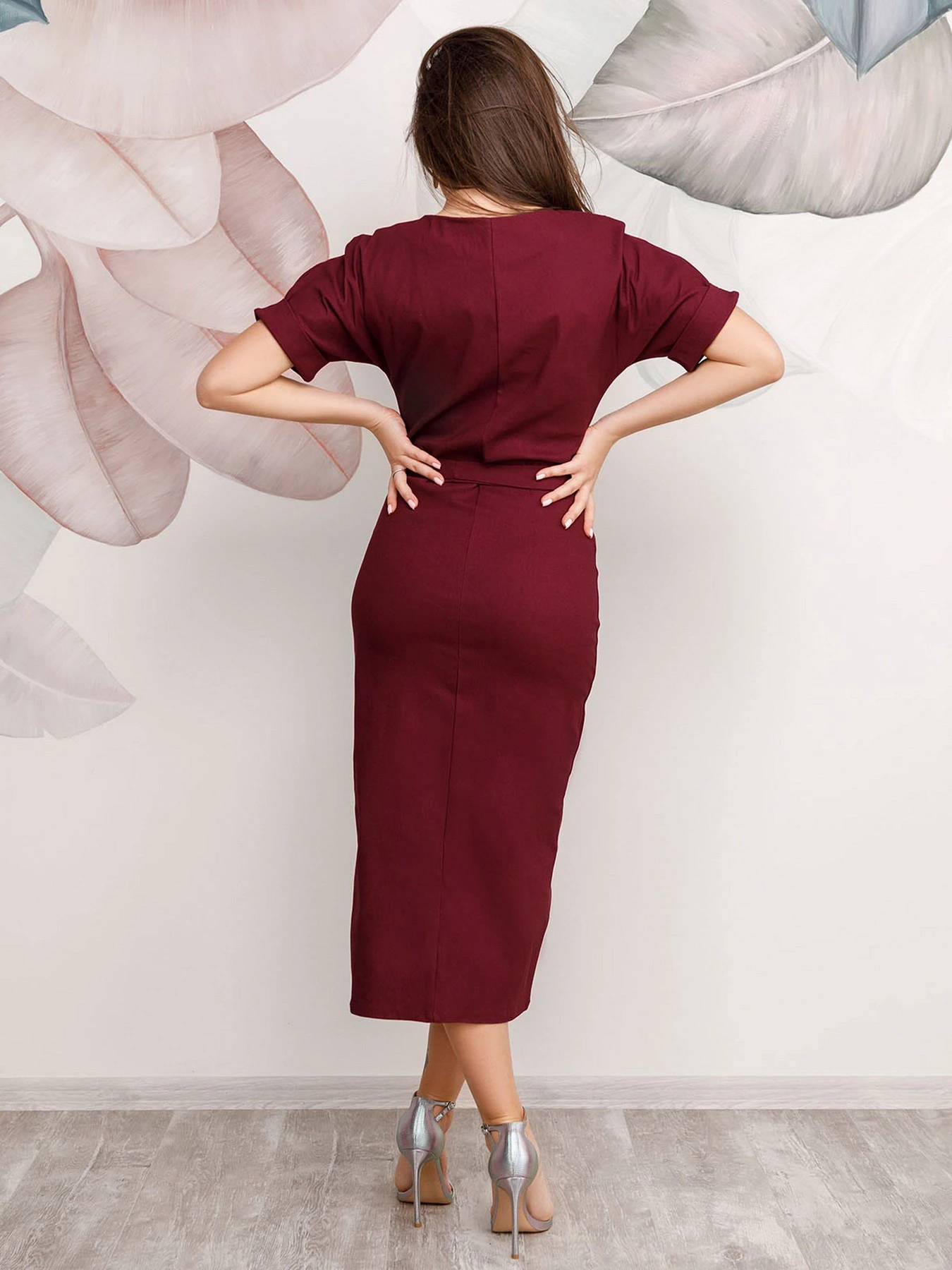 Сукні ISSA Plus модель 12508_burgundy Фото
