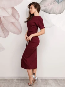 Сукні ISSA Plus модель 12508_burgundy Фото
