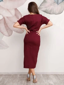 Сукні ISSA Plus модель 12508_burgundy Фото