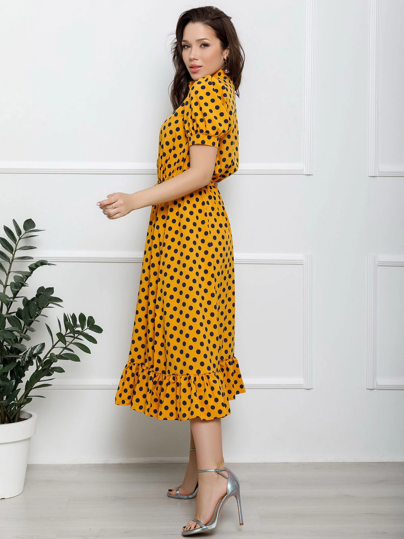 Платья ISSA Plus модель 12616_mustard Фото