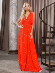 Платья ISSA Plus модель 12625_orange Фото