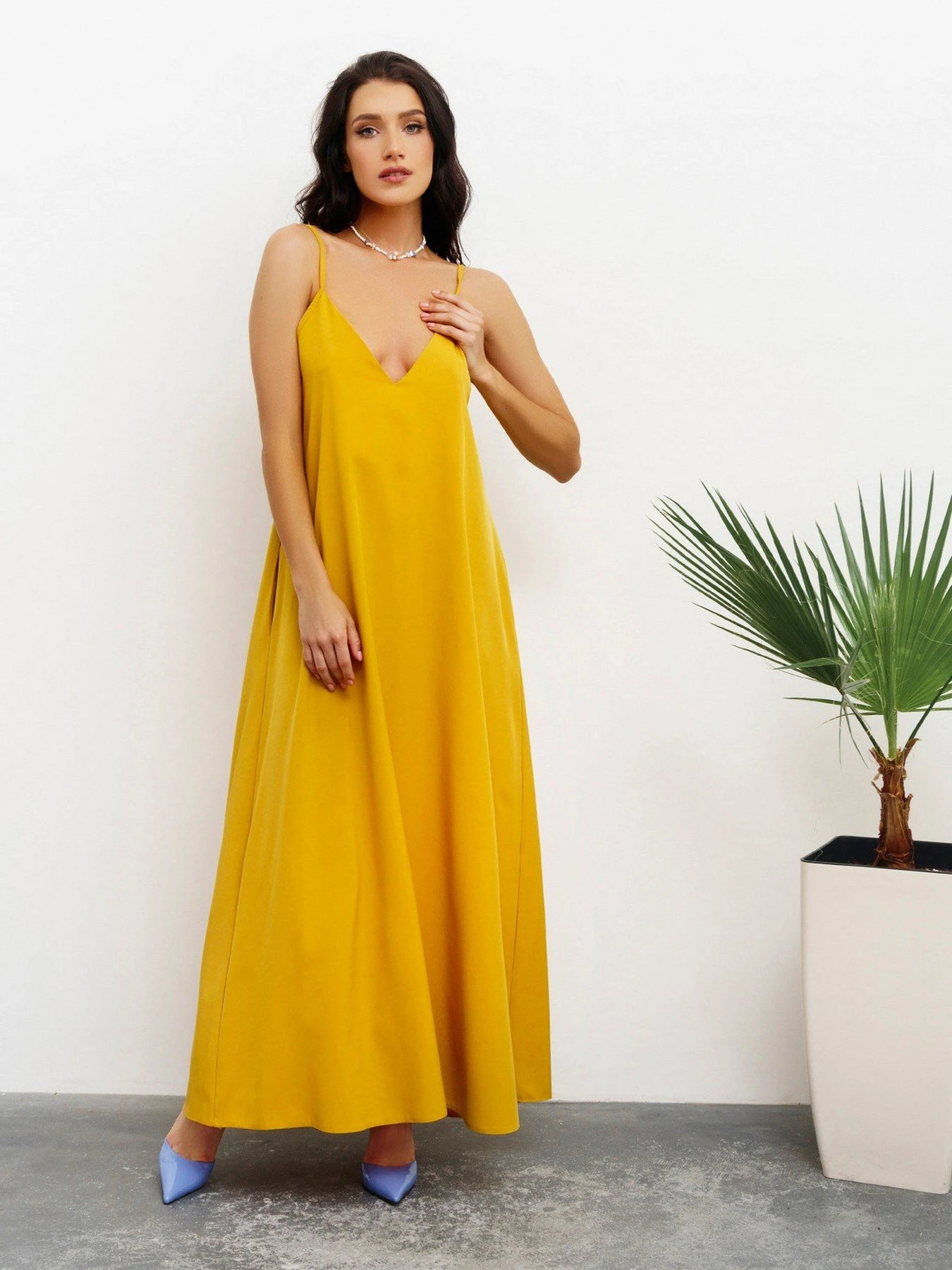 Платья ISSA Plus модель 13417_mustard Платья ISSA Plus модель 13417_mustard Фото