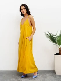 Платья ISSA Plus модель 13417_mustard Фото
