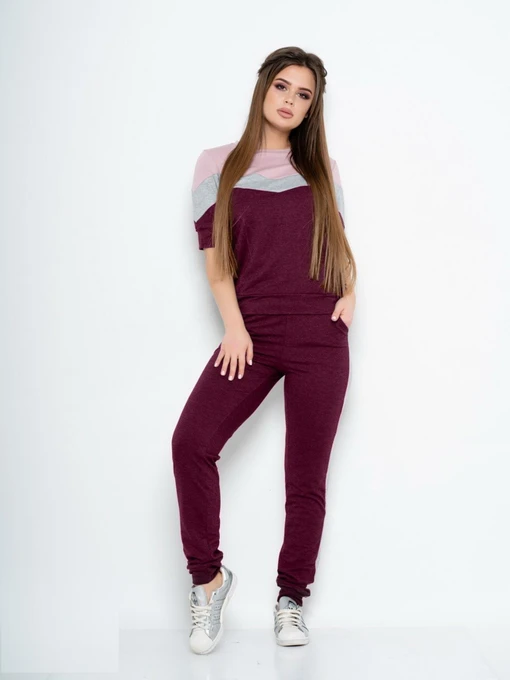 Костюми ISSA Plus модель 10590_burgundy Фото