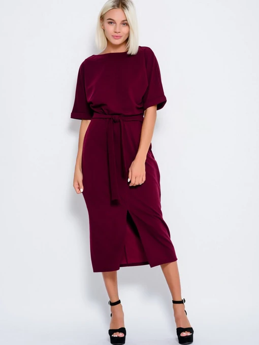 Платья ISSA Plus модель 10177_burgundy Фото