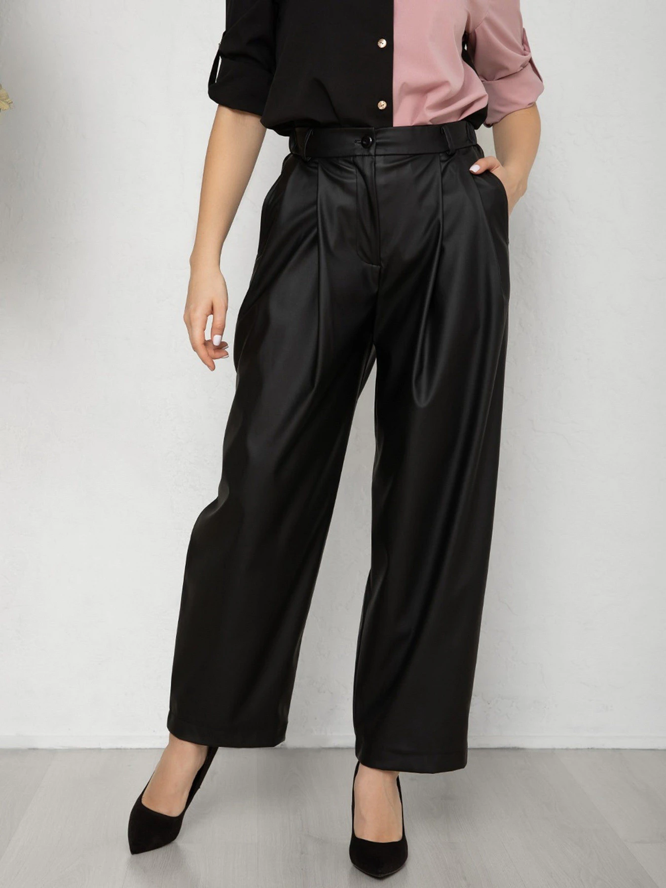 Брюки ISSA Plus модель 12592_black Брюки ISSA Plus модель 12592_black Фото