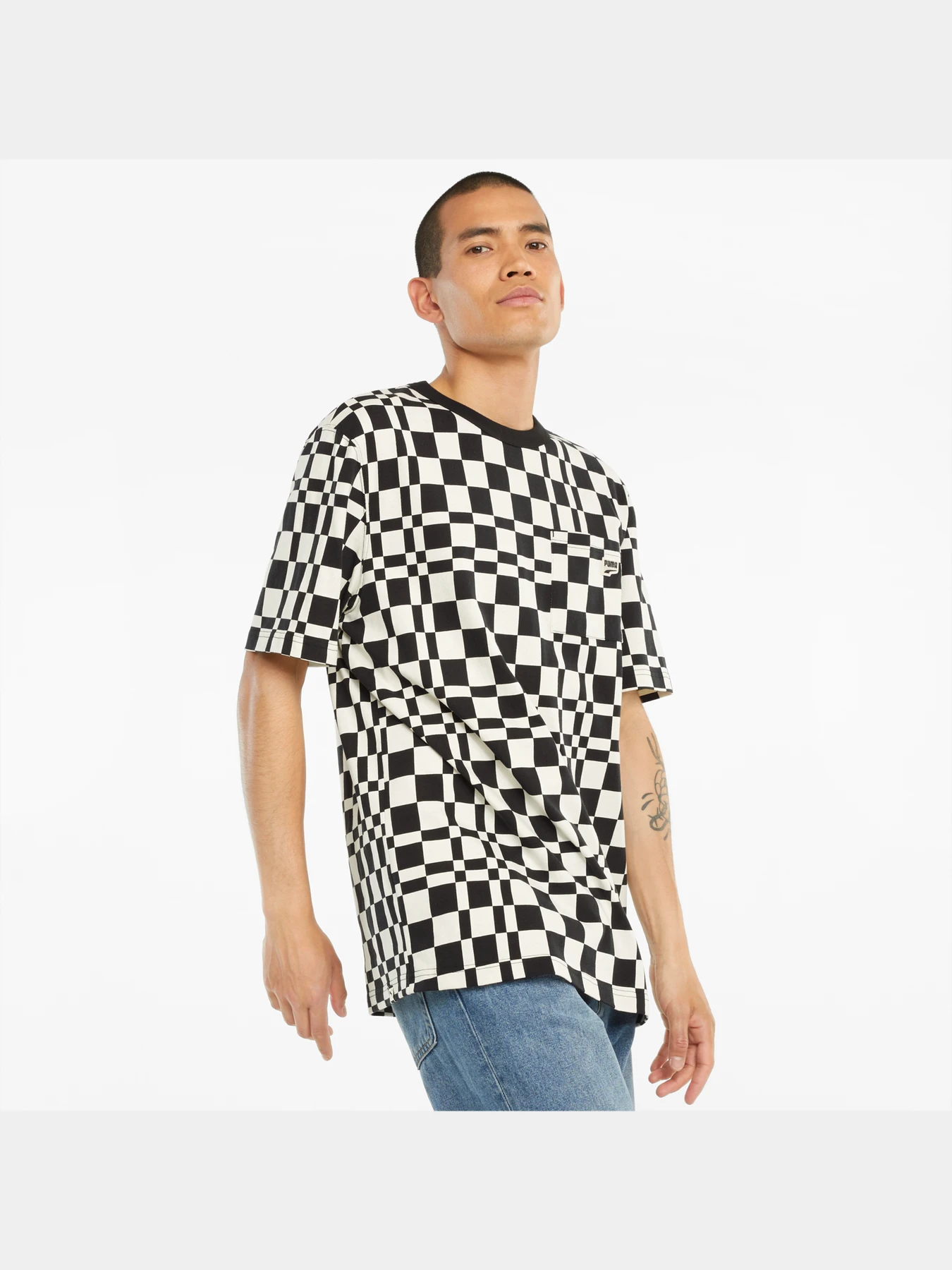 Футболки і поло PUMA Downtown Check Aop Tee модель 531597 Футболки і поло PUMA Downtown Check Aop Tee модель 531597 Фото