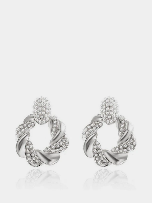 Серьги-подвески ISSA Plus модель AK-21_silver Фото