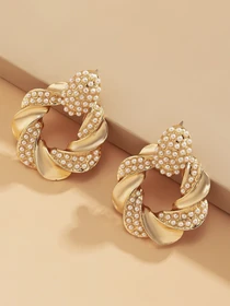 Серьги-подвески ISSA Plus модель AK-22_gold Фото