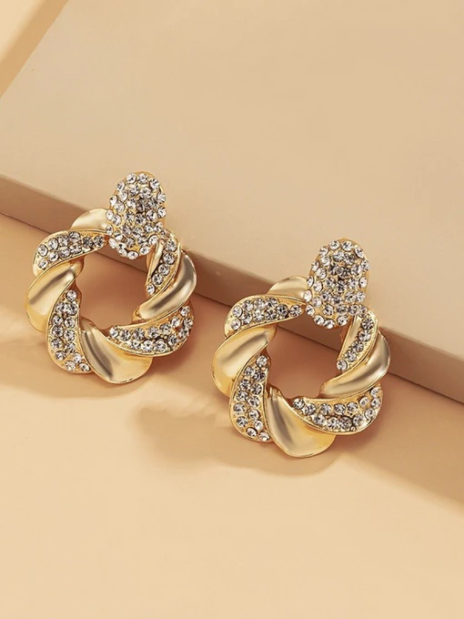 Серьги-подвески ISSA Plus модель AK-23_gold Фото