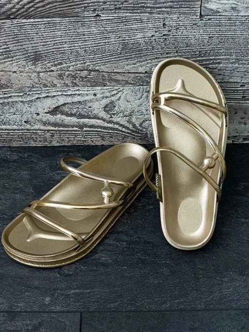 Шлёпанцы ISSA Plus модель OB2-66_gold Фото