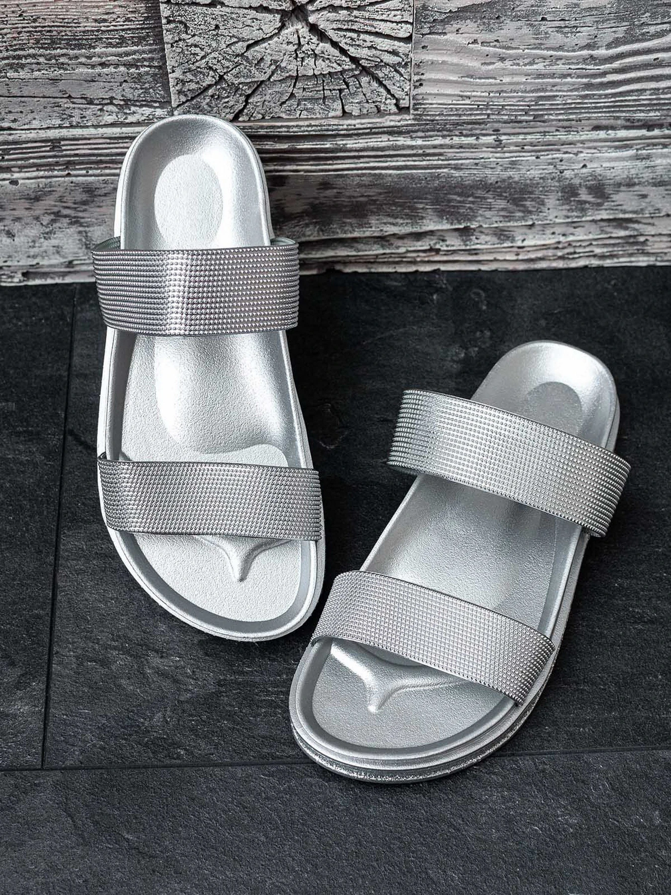 Шлёпанцы ISSA Plus модель OB2-67_silver Фото