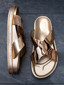 Шлёпанцы ISSA Plus модель OB2-71_gold Фото