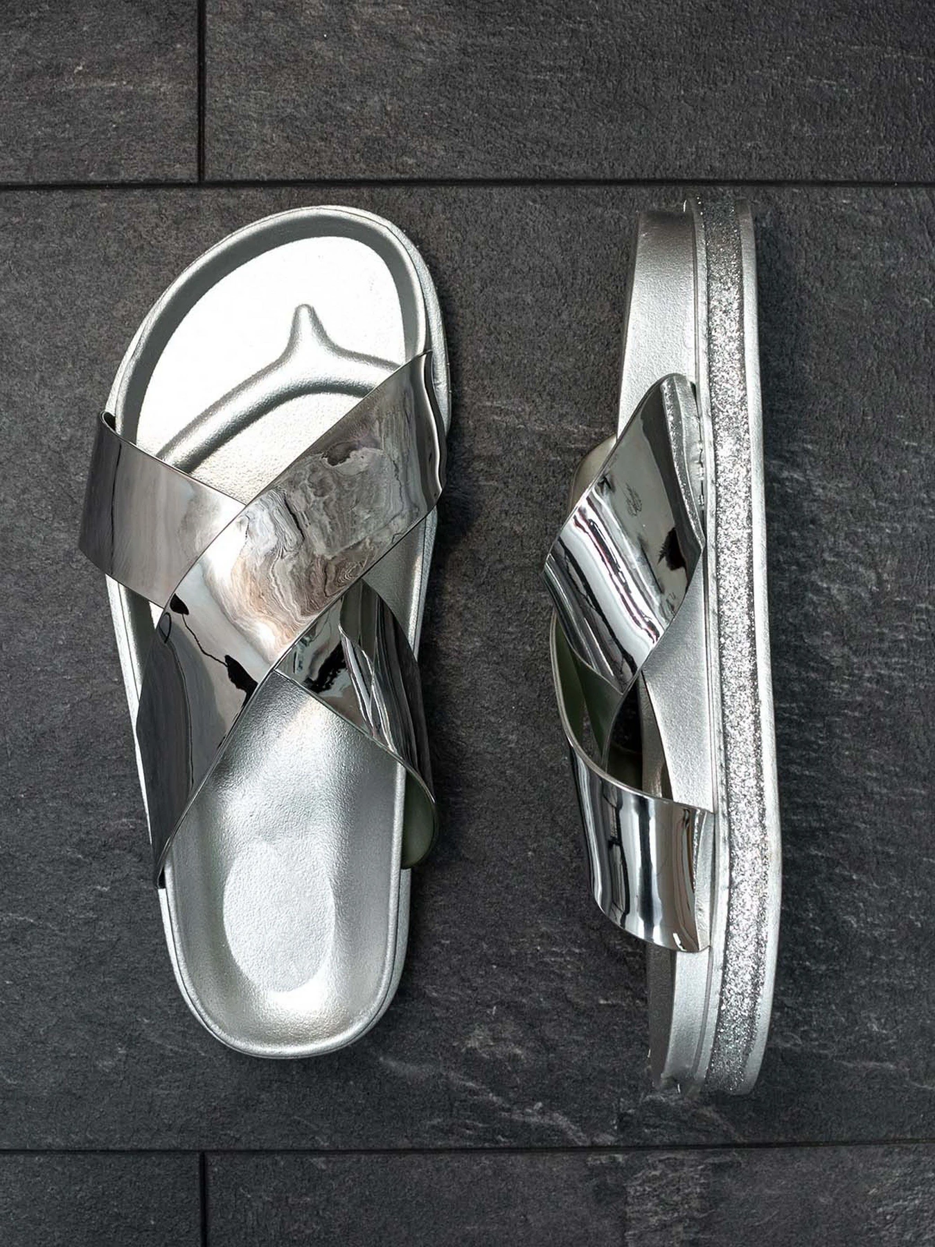 Шлёпанцы ISSA Plus модель OB2-71_silver Фото
