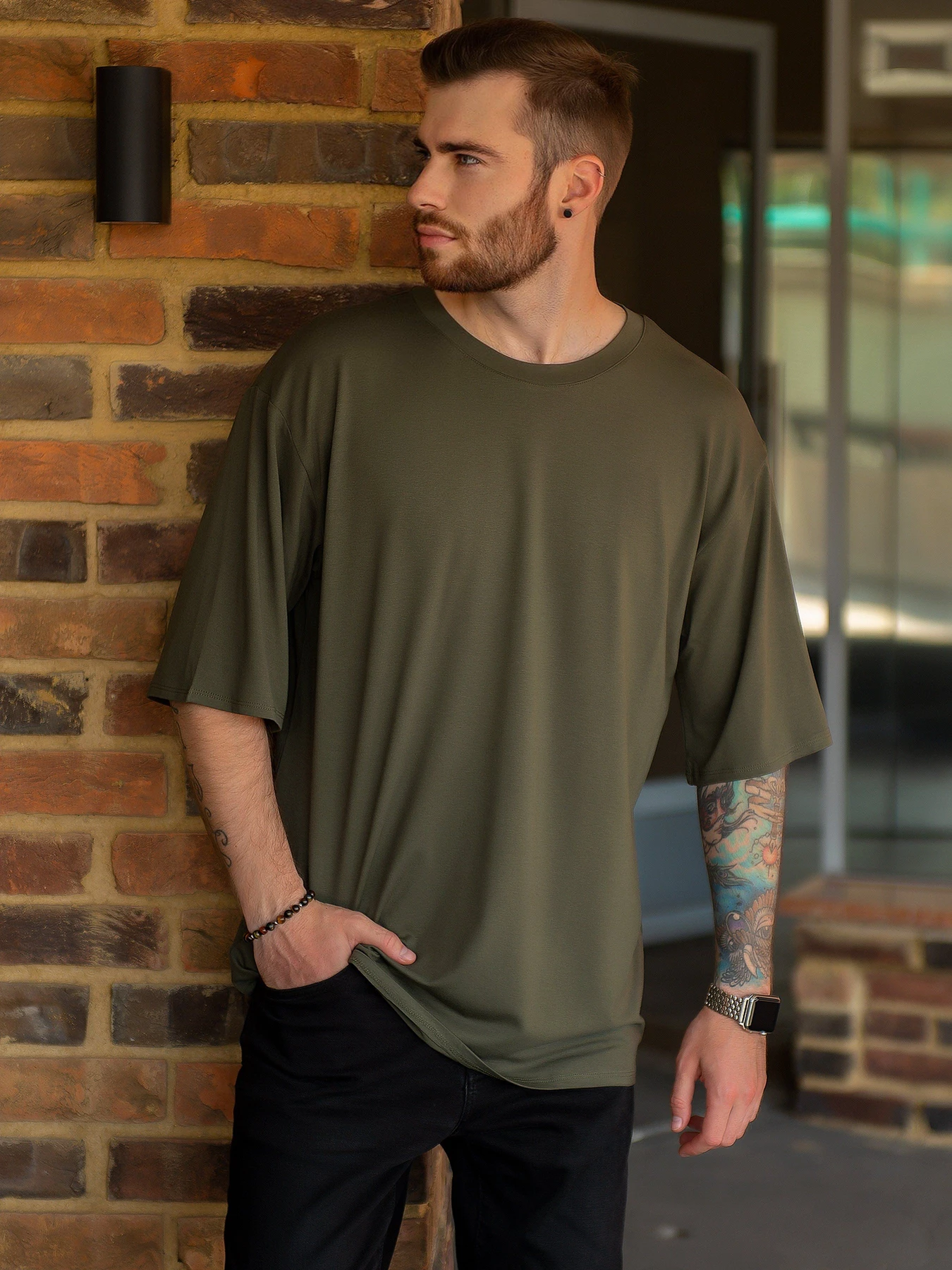 Футболки и поло ISSA Plus модель GN-454_khaki Футболки и поло ISSA Plus модель GN-454_khaki Фото