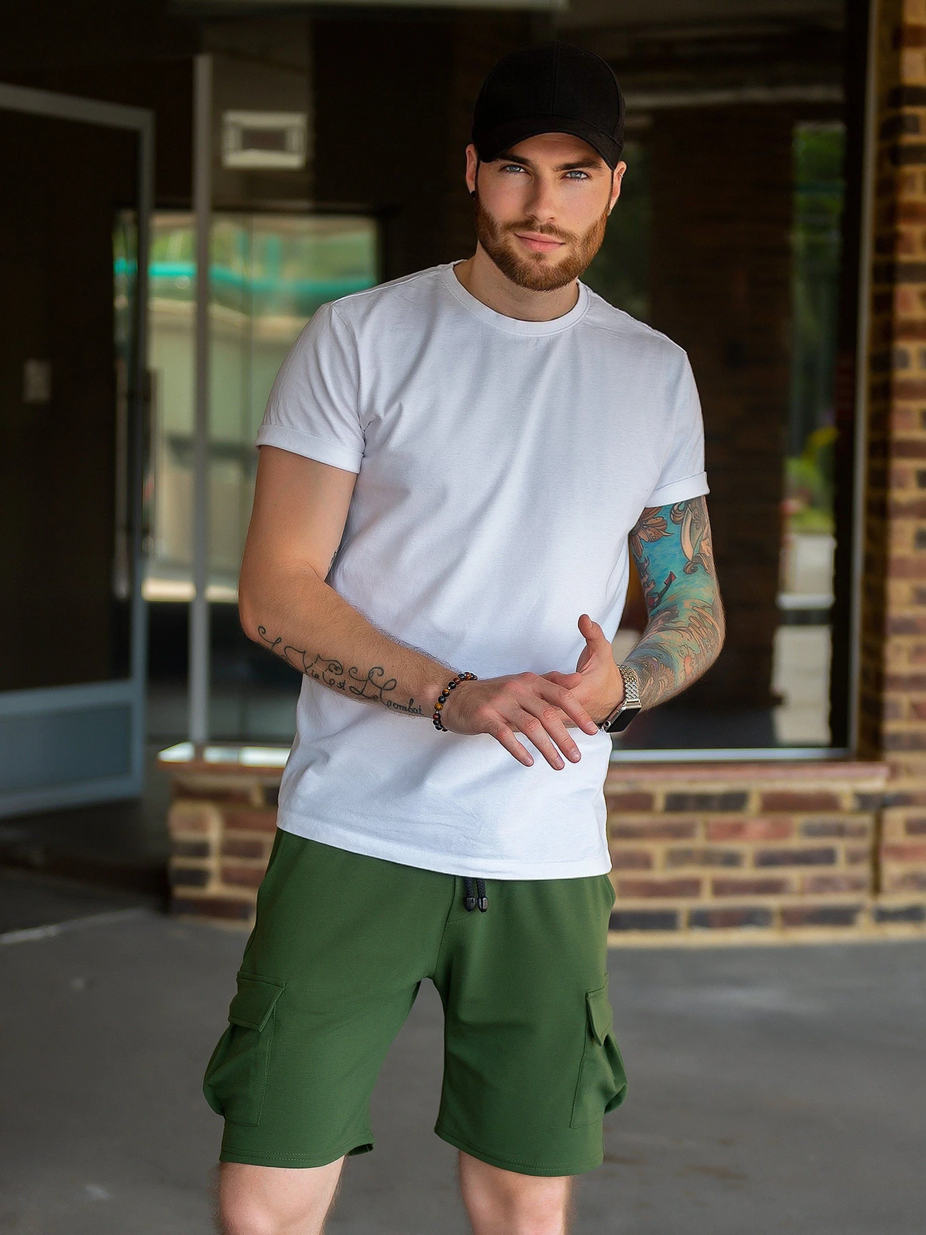 Шорты ISSA Plus модель GN-455_khaki Шорты ISSA Plus модель GN-455_khaki Фото