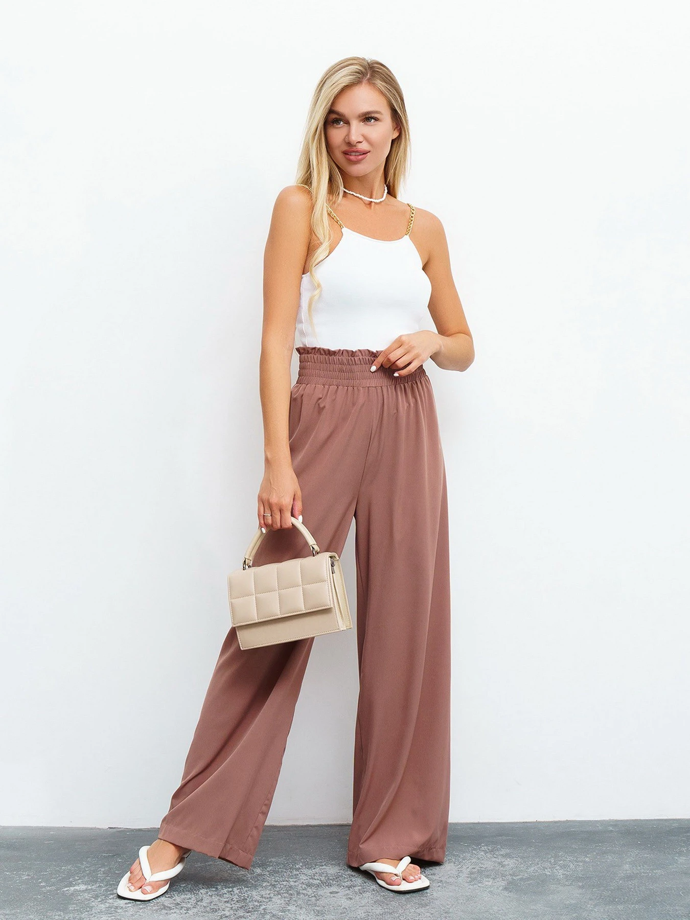 Брюки ISSA Plus модель 13455_brown Брюки ISSA Plus модель 13455_brown Фото
