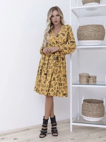 Платья ISSA Plus модель 12101_mustard Фото