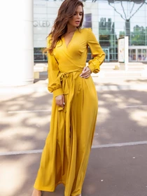 Платья ISSA Plus модель 12107_mustard Фото